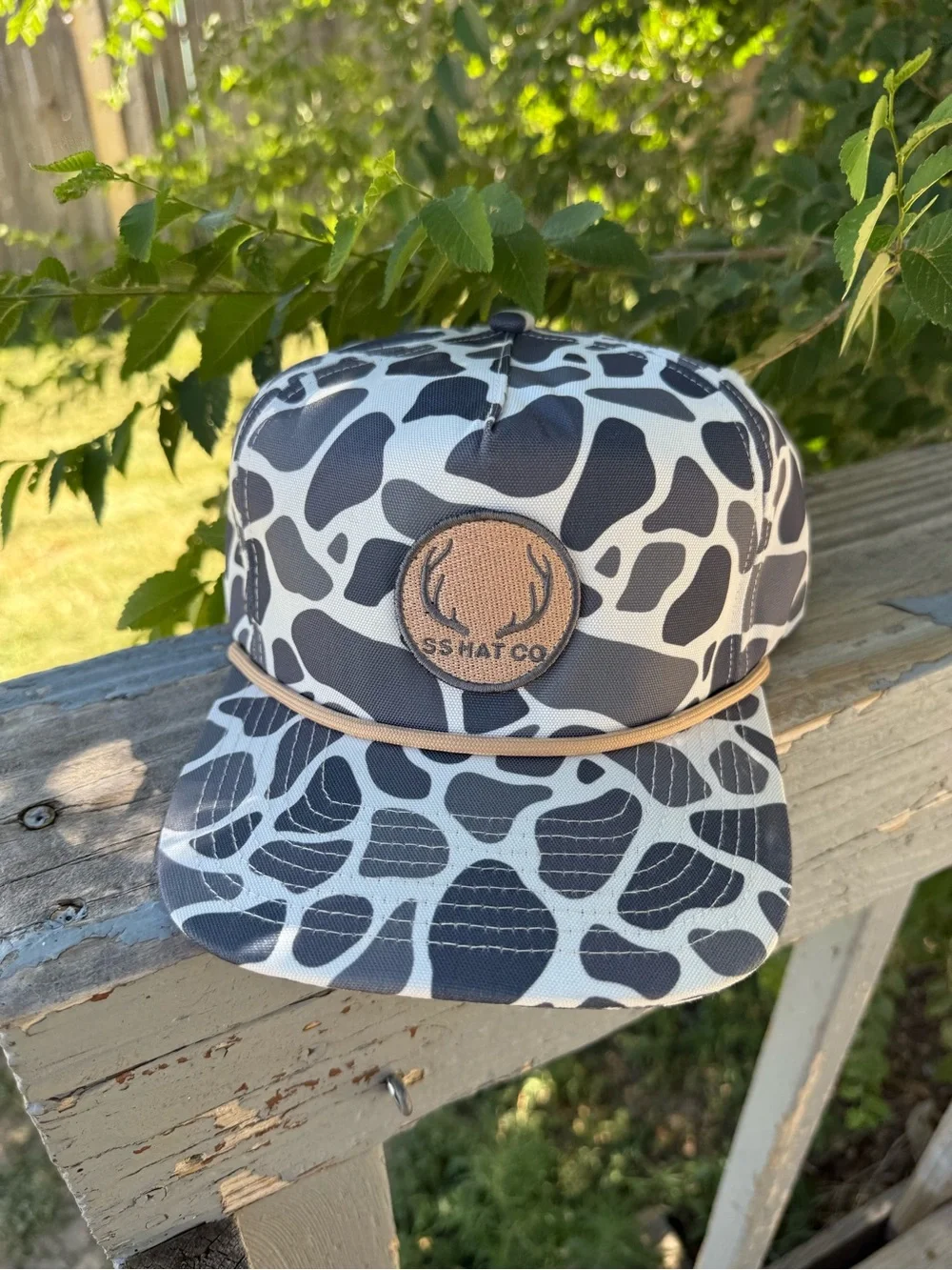 Black & White Camo-Print Snapback Hat